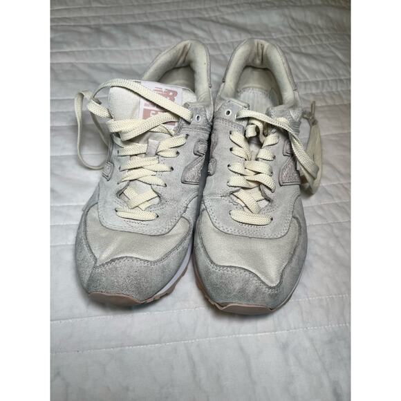New Balance Women's 574 Gray Beige Sparkly Size 9 - Picture 4 of 8